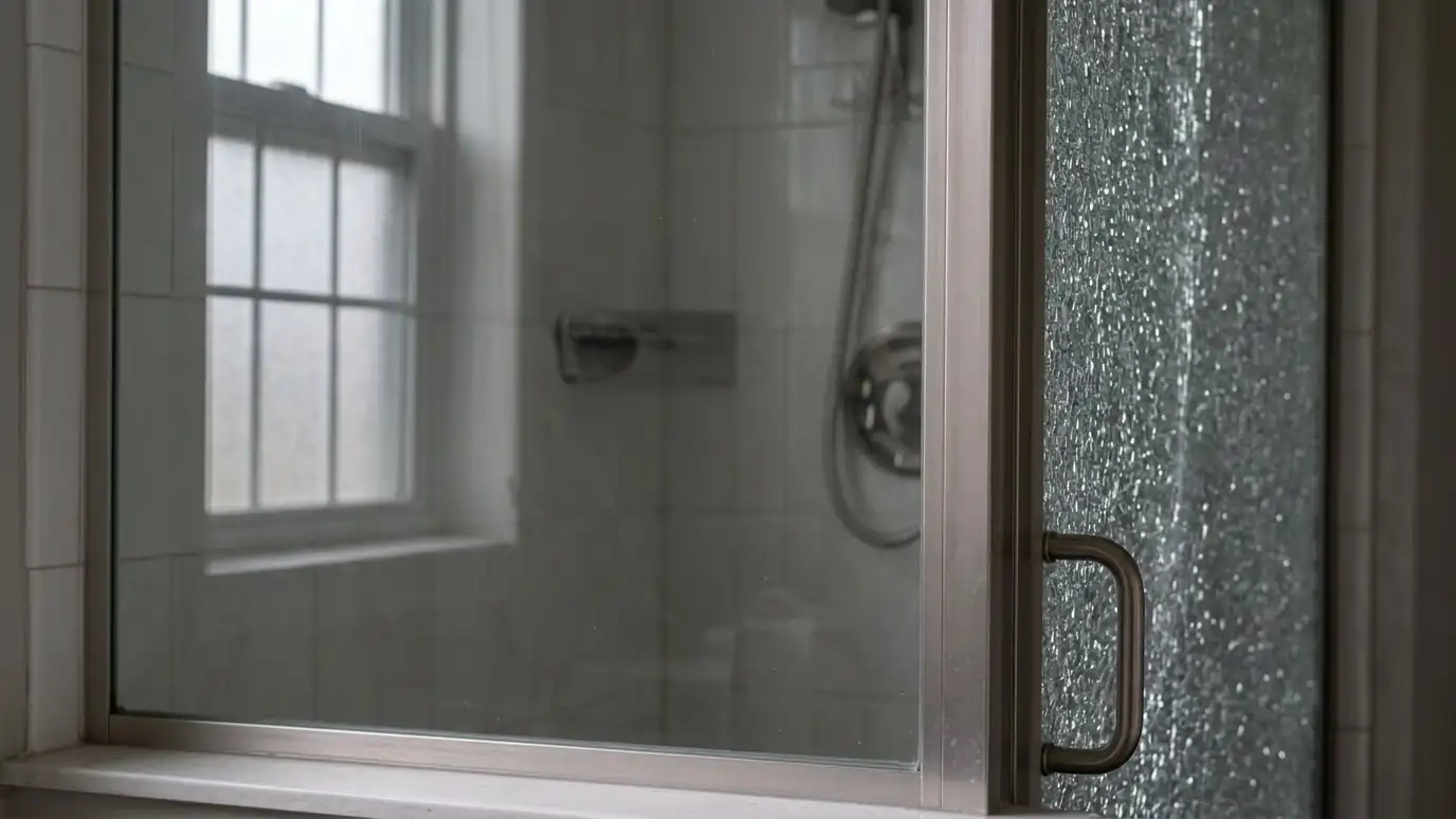 After: A shattered shower door replaced | Music City Glass After: a shower with a brand-new, perfectly clear tempered glass door panel