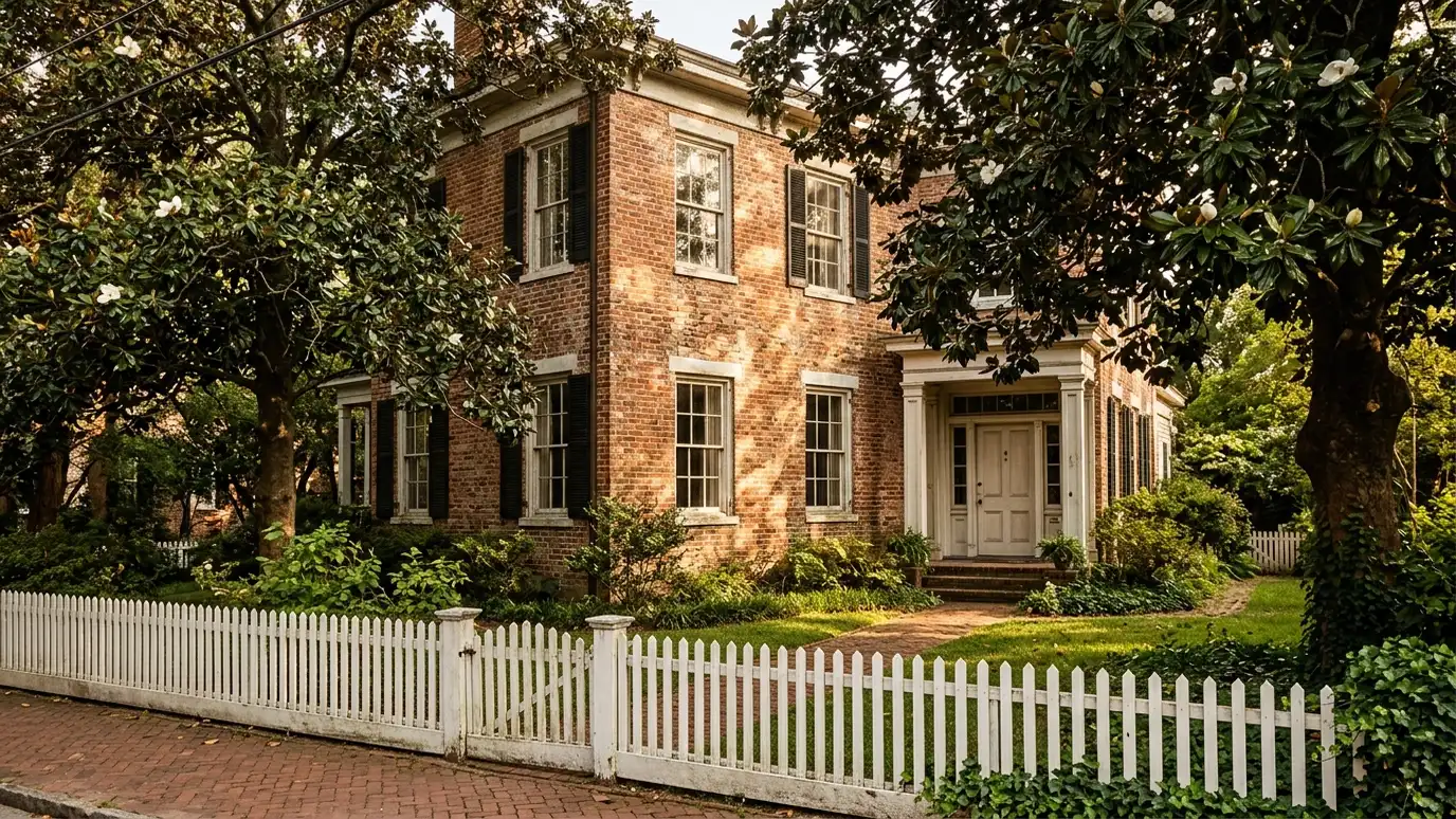 A well-kept home in Columbia, Tennessee with clean windows on a quiet street