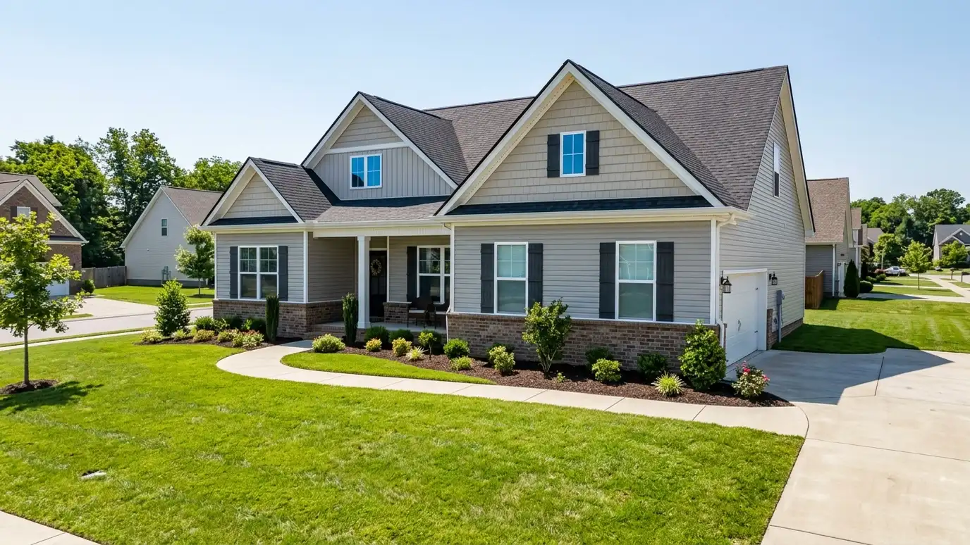 A well-kept home in La Vergne, Tennessee with clean windows on a quiet street