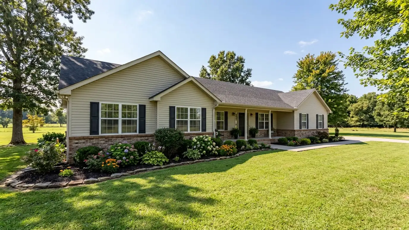 A well-kept home in Portland, Tennessee with clean windows on a quiet street