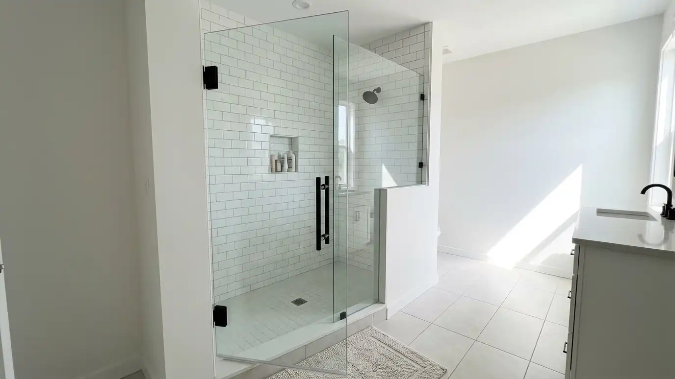 Hinged Frameless Shower Door Installation in Nashville and Middle Tennessee